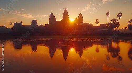 Dawn Embraces Ancient Angkor A Sunrise Awakens a Timeless Temple photo