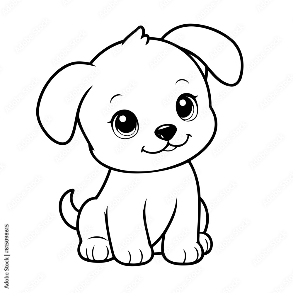 Simple vector illustration of puppy doodle for toddlers worksheet Simple vector illustration of puppy doodle for toddlers worksheet