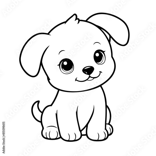 Simple vector illustration of puppy doodle for toddlers worksheet © meastudios