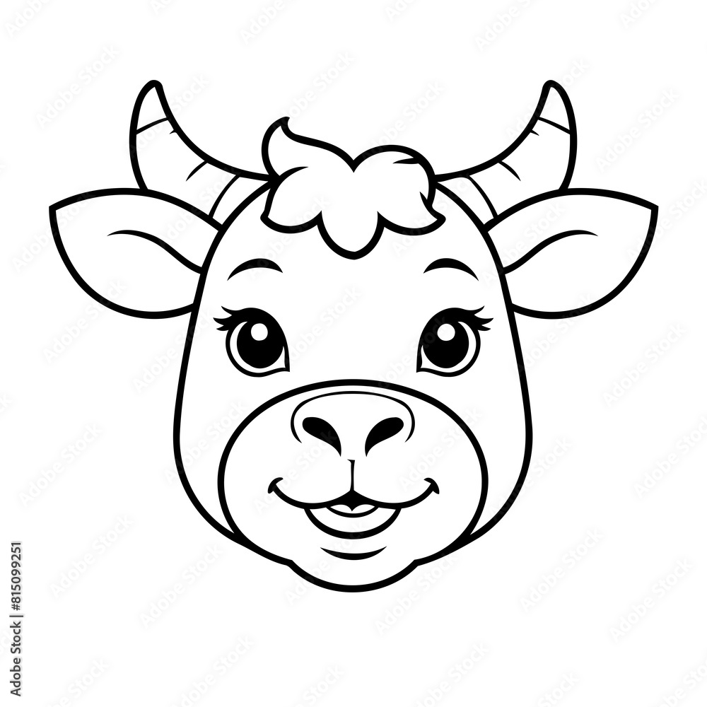 Cute vector illustration Cattle drawing for colouring page Cute vector illustration Cattle drawing for colouring page