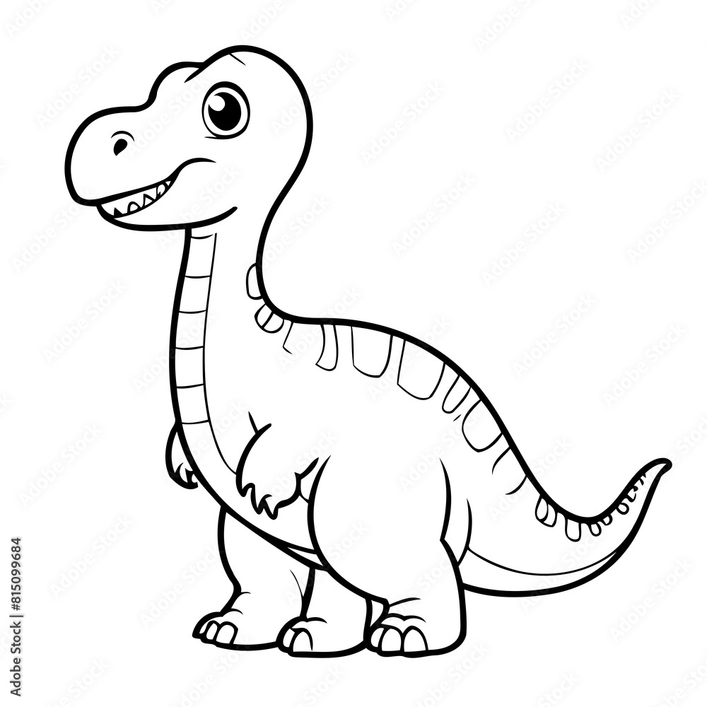 Vector illustration of a cute Dino drawing for colouring page Vector illustration of a cute Dino drawing for colouring page