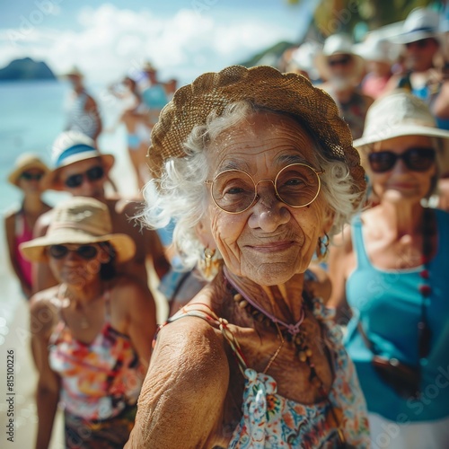 Woman Wearing Glasses and Straw Hat on Beach © BrandwayArt