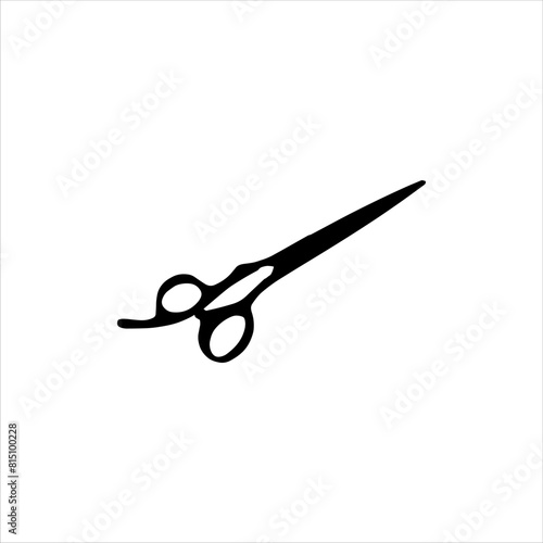 Doctor scissors silhouette isolated on white background. Scissors icon vector illustration. photo