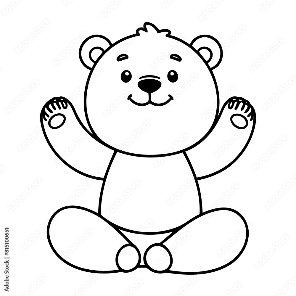 Vector illustration of a cute Bear doodle for kids coloring worksheet Vector illustration of a cute Bear doodle for kids coloring worksheet