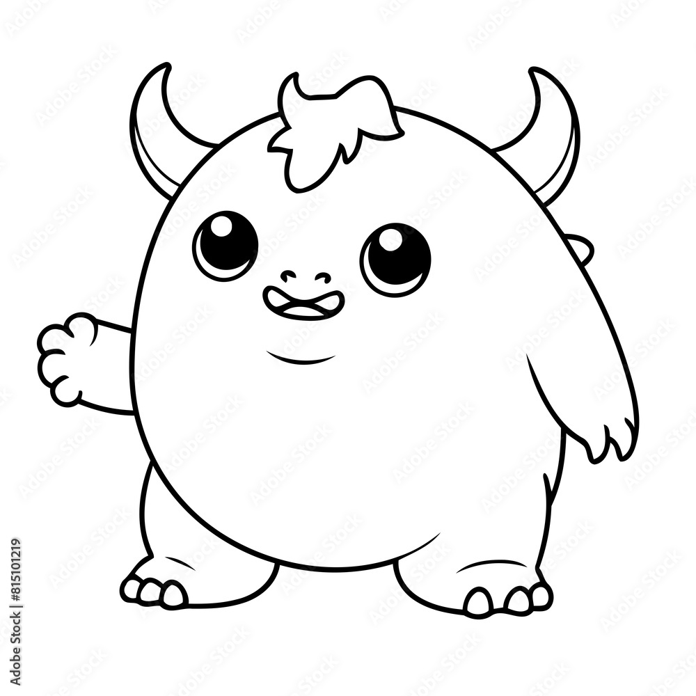 Cute vector illustration Monster drawing for kids page Cute vector illustration Monster drawing for kids page