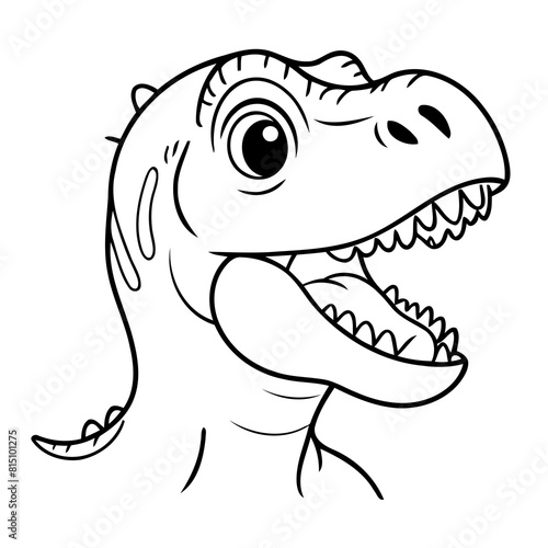 Simple vector illustration of TRex drawing for toddlers book
