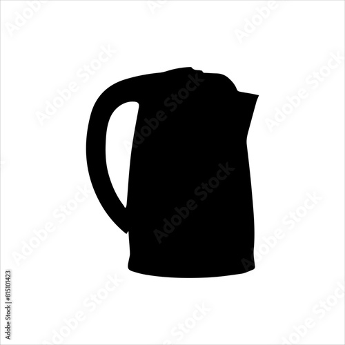 Electric kettle silhouette isolated on white background. Kettle icon vector illustration.
