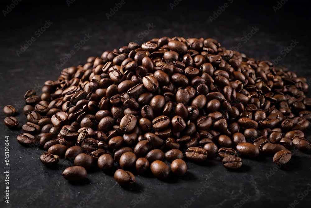 Product photography of coffee beans on a dark background Product photography of coffee beans on a dark background