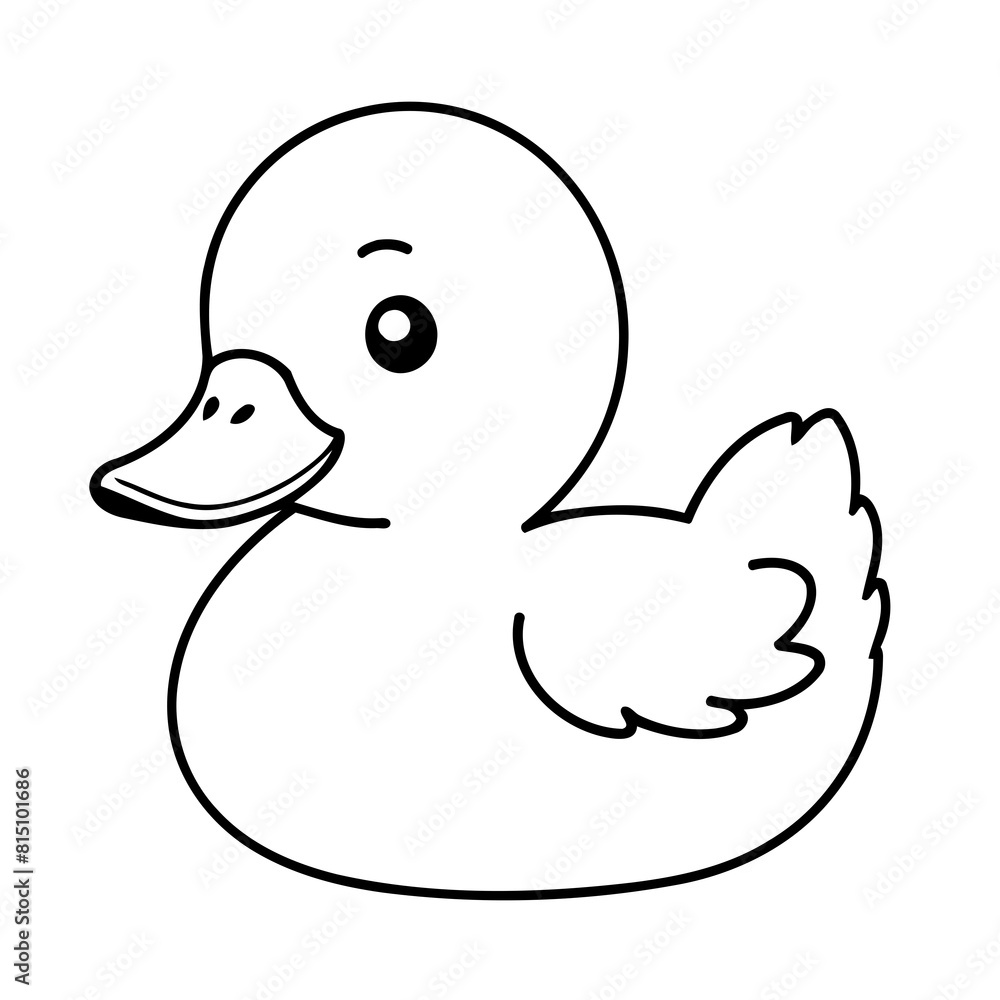 Simple vector illustration of Duck drawing for toddlers colouring page Simple vector illustration of Duck drawing for toddlers colouring page