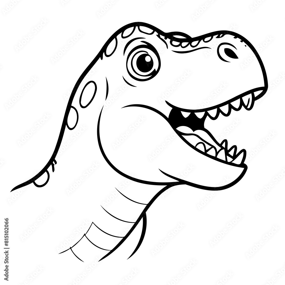Simple vector illustration of TRex hand drawn for kids coloring page Simple vector illustration of TRex hand drawn for kids coloring page