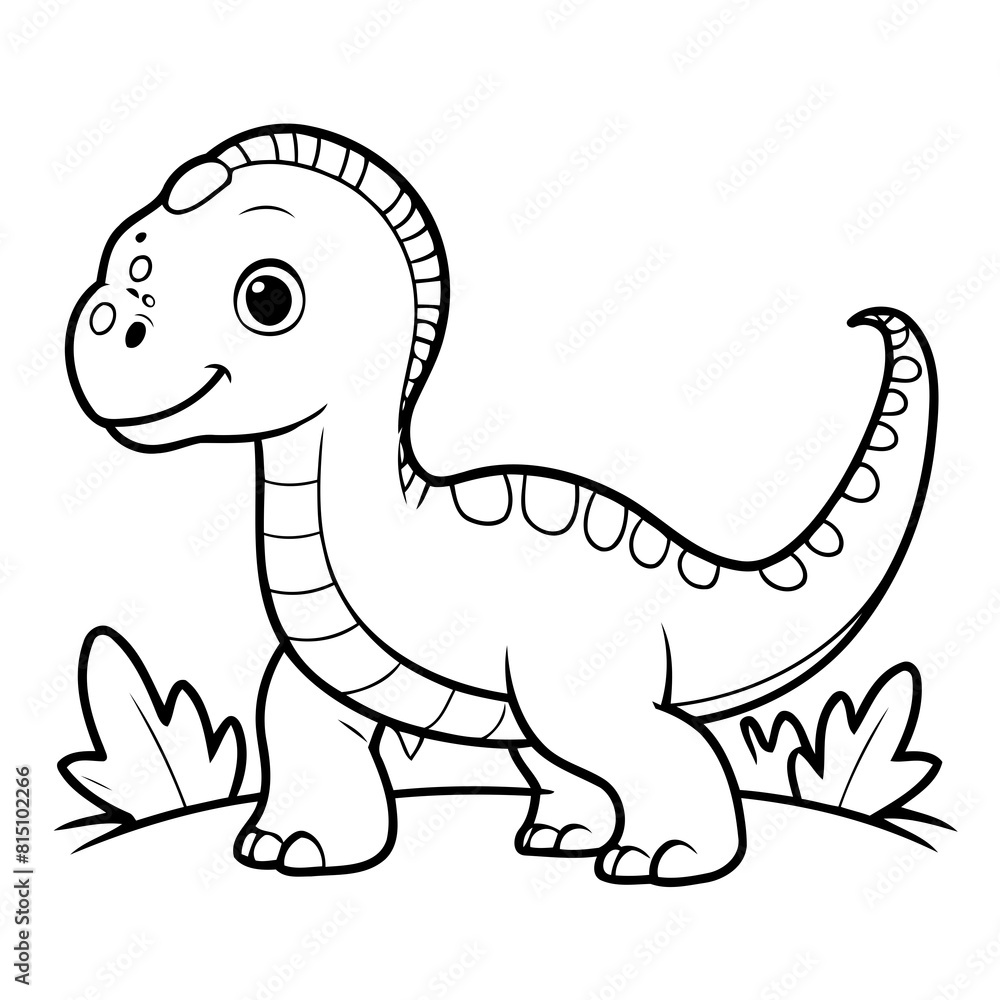 Cute vector illustration Dino for kids colouring worksheet Cute vector illustration Dino for kids colouring worksheet