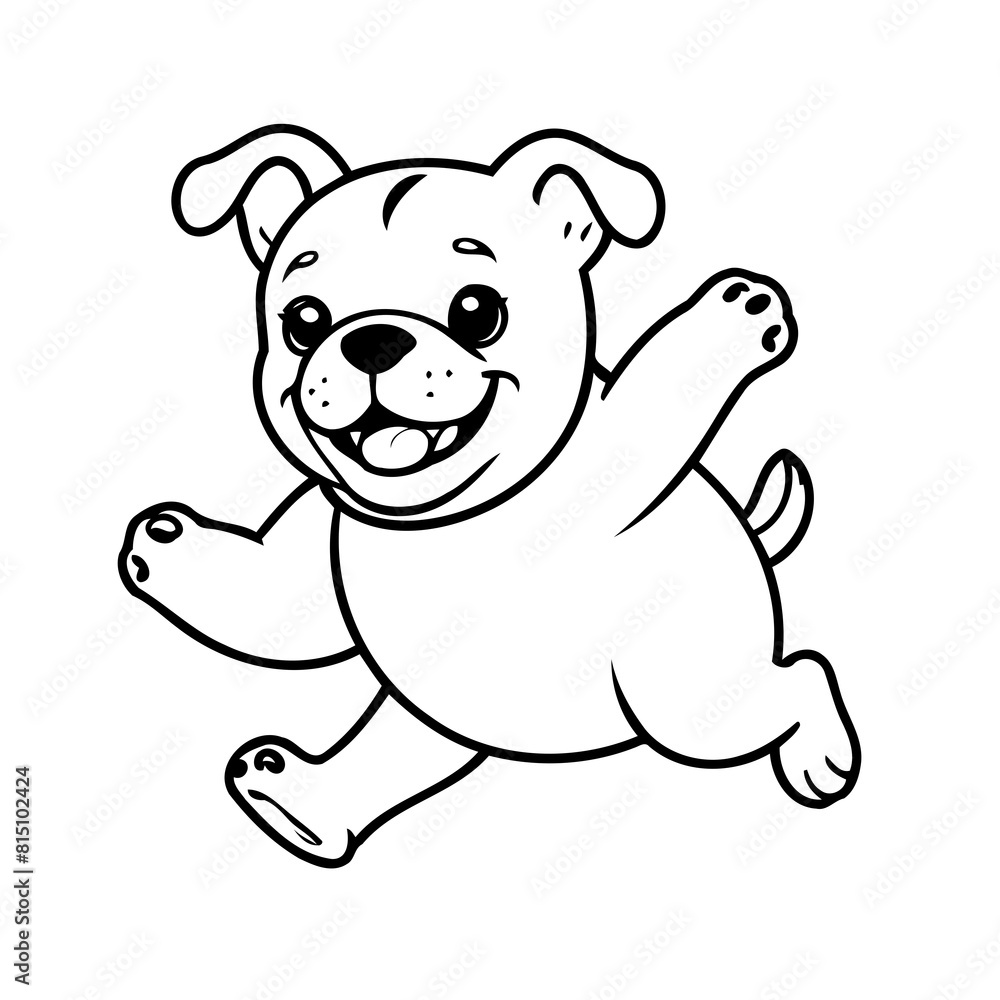 Simple vector illustration of Bulldog hand drawn for kids page Simple vector illustration of Bulldog hand drawn for kids page