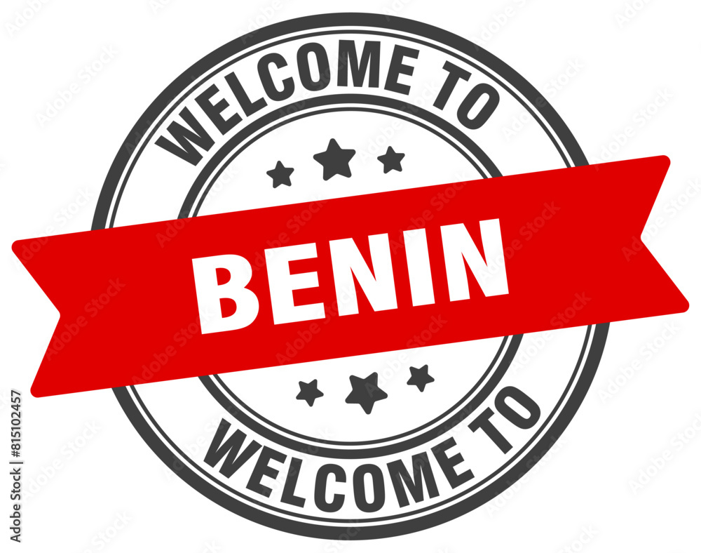 Fototapeta premium Welcome to Benin stamp. Benin round sign
