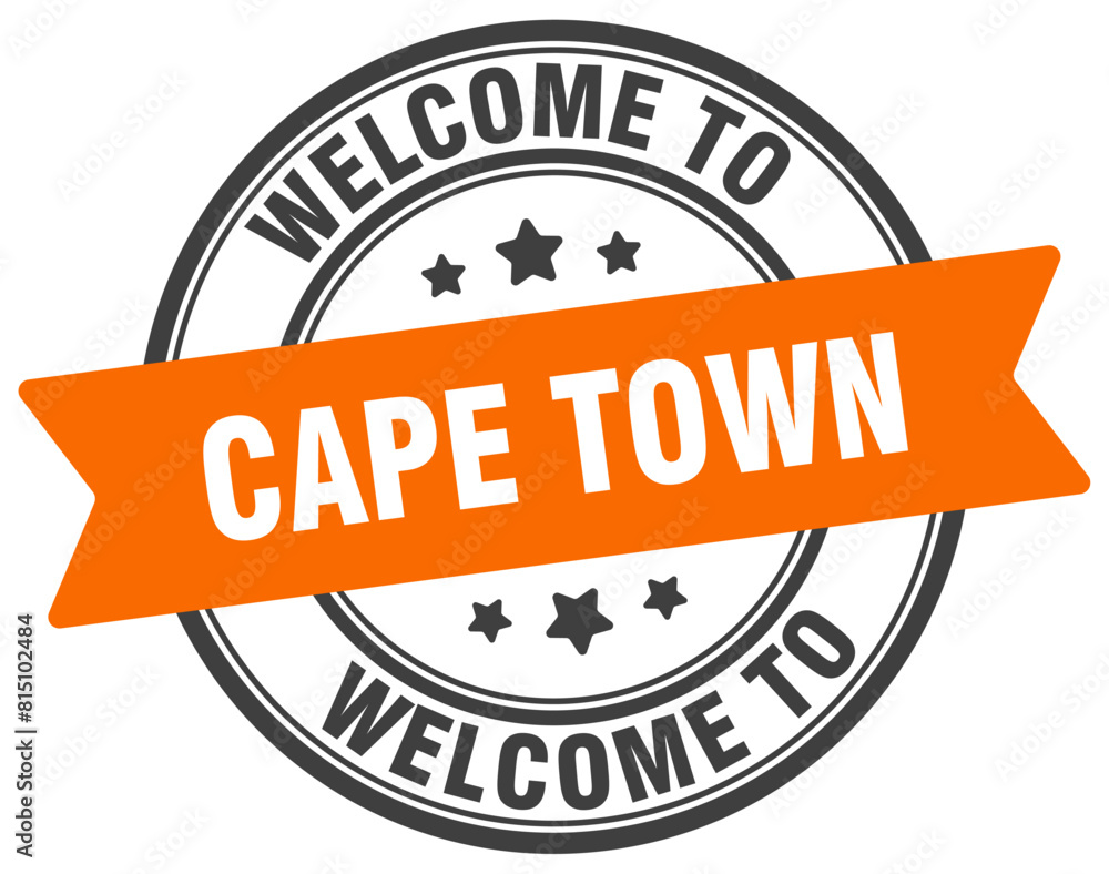 Welcome to Cape Town stamp. Cape Town round sign Welcome to Cape Town stamp. Cape Town round sign