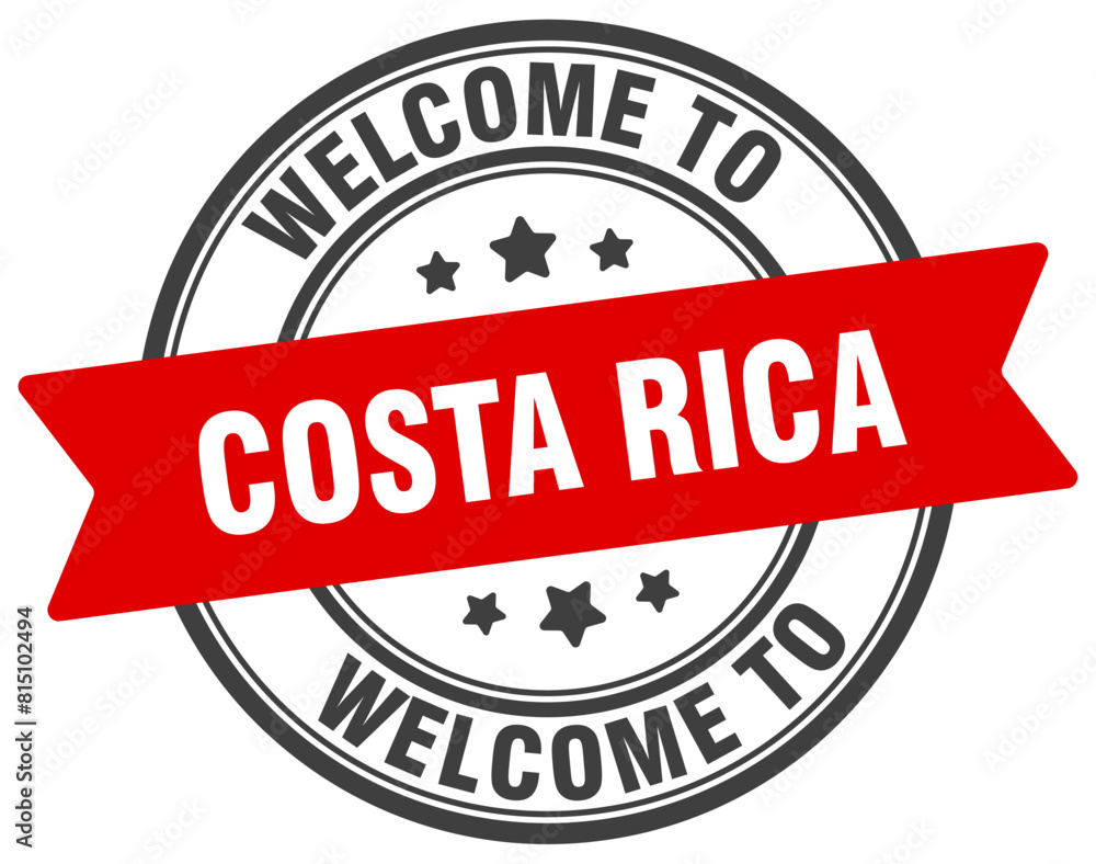 Welcome to Costa Rica stamp. Costa Rica round sign Welcome to Costa Rica stamp. Costa Rica round sign