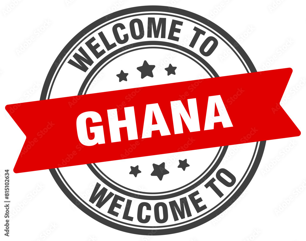 Fototapeta premium Welcome to Ghana stamp. Ghana round sign
