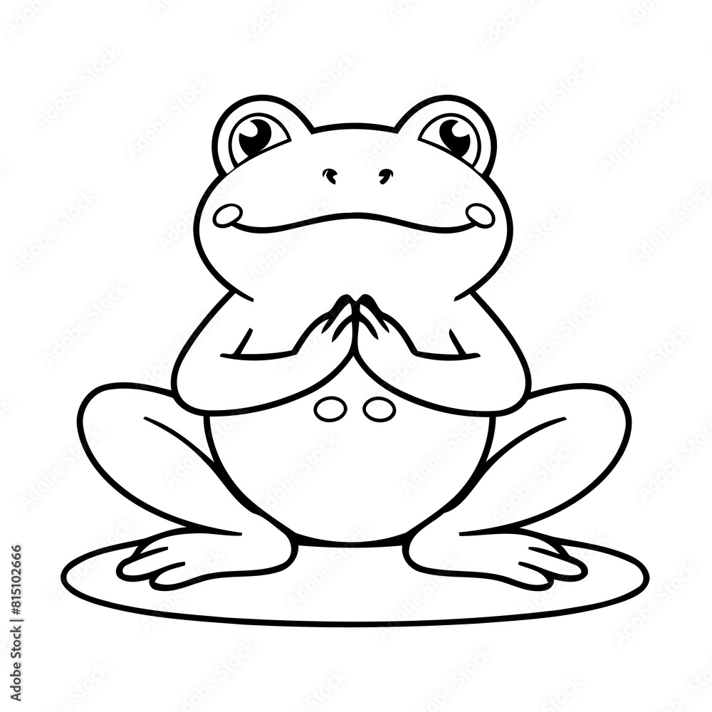 Cute vector illustration Bullfrog for kids colouring page Cute vector illustration Bullfrog for kids colouring page