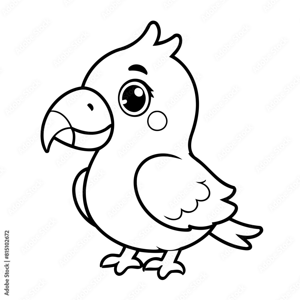 Cute vector illustration parrot doodle for toddlers worksheet Cute vector illustration parrot doodle for toddlers worksheet