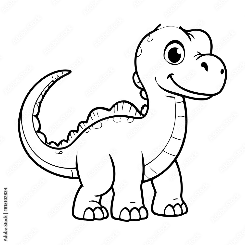 Cute vector illustration Dino doodle for toddlers colouring page Cute vector illustration Dino doodle for toddlers colouring page