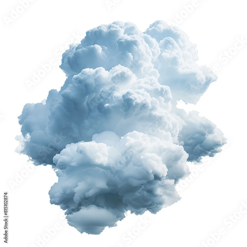 A cumulus cloud, fluffy and full, against a pure Png background, a cumulus and fluffy cloud isolated on transparent background