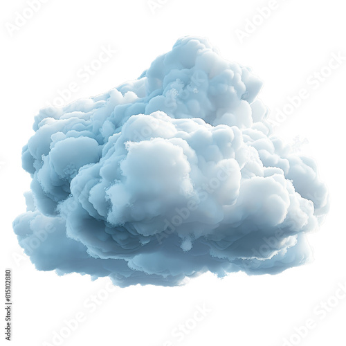 A cumulus cloud with fluffy texture stands out against a plain Png background, a cumulus and fluffy cloud isolated on transparent background photo