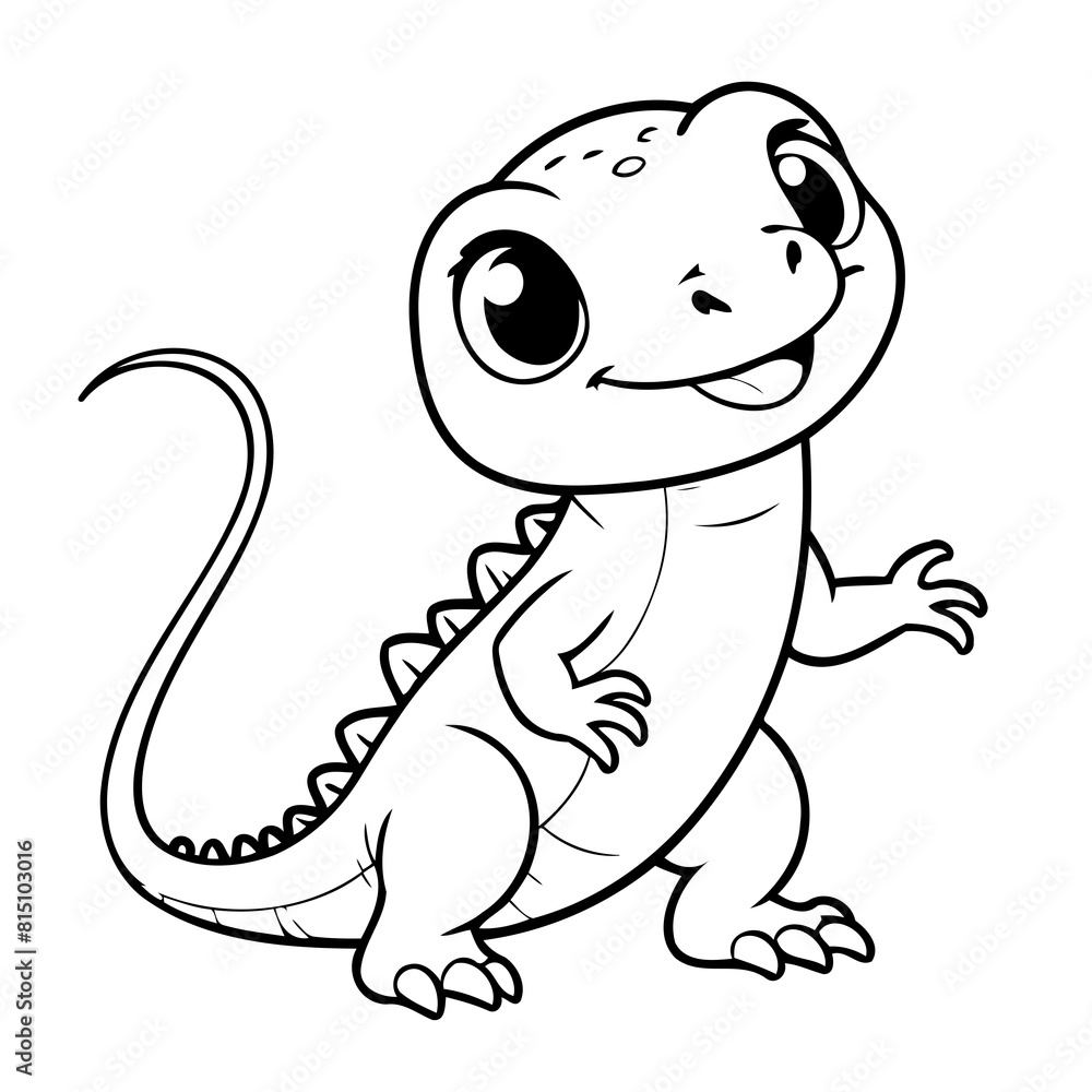 Simple vector illustration of Lizard for children colouring activity Simple vector illustration of Lizard for children colouring activity