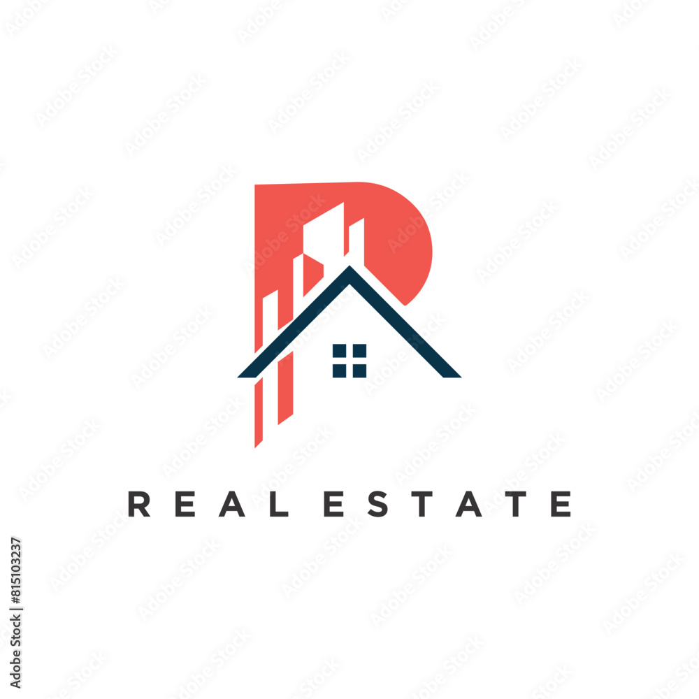 Real estate logo design with creative concept simple template Premium Vector Real estate logo design with creative concept simple template Premium Vector