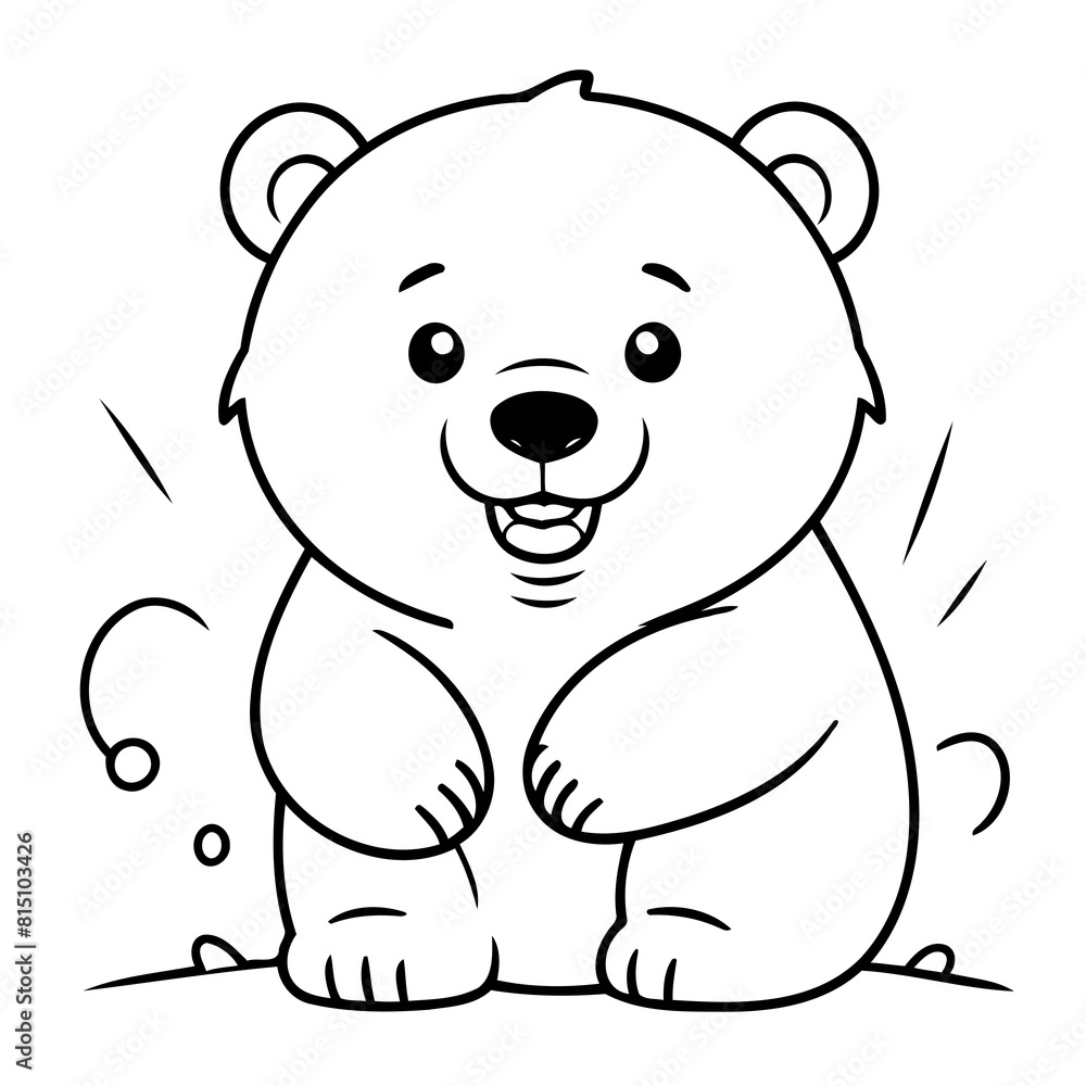 Cute vector illustration Polarbear drawing for children page Cute vector illustration Polarbear drawing for children page