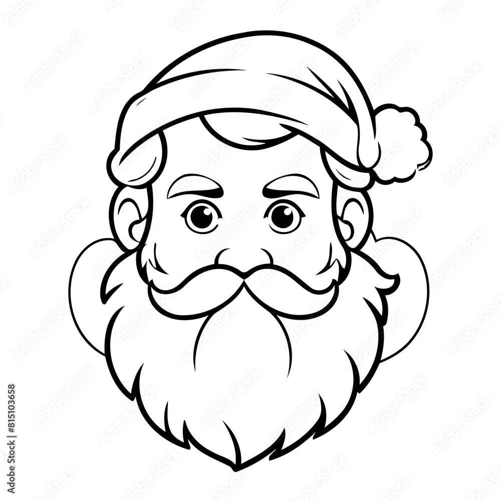 Vector illustration of a cute Santa drawing for children page Vector illustration of a cute Santa drawing for children page