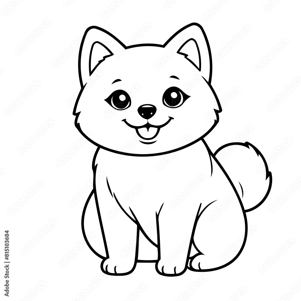 Cute vector illustration Pomsky hand drawn for kids coloring page Cute vector illustration Pomsky hand drawn for kids coloring page