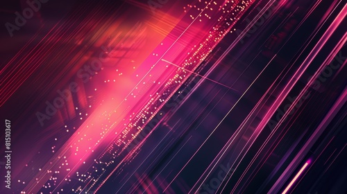 Pink and purple light trails with sparkling particles. Abstract digital wallpaper for vibrant design projects.