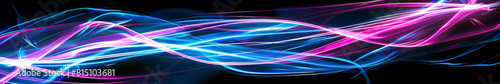 Vibrant Abstract Light Streaks on Dark Background Blue and Pink Neon Lines