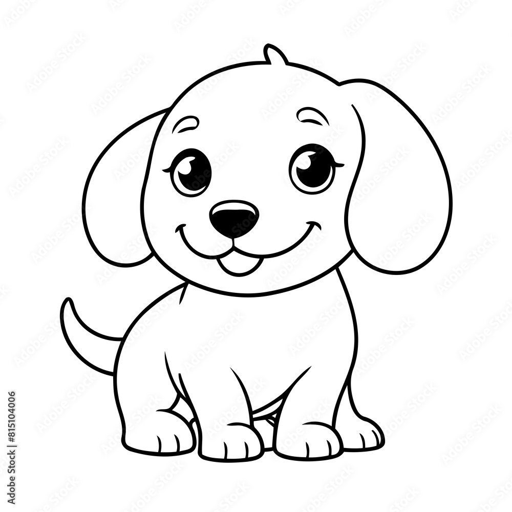 Simple vector illustration of Dachshund drawing for toddlers colouring page Simple vector illustration of Dachshund drawing for toddlers colouring page