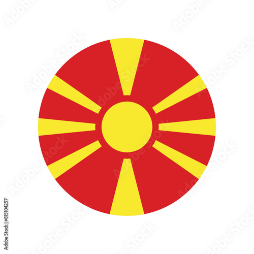 Round North Macedonia flag icon