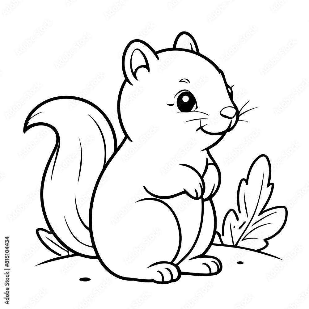 Vector illustration of a cute Chipmunk drawing for colouring page Vector illustration of a cute Chipmunk drawing for colouring page
