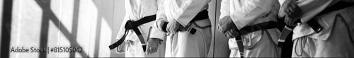 Jiu-jitsu black belt bjj web banner with copy space background photo