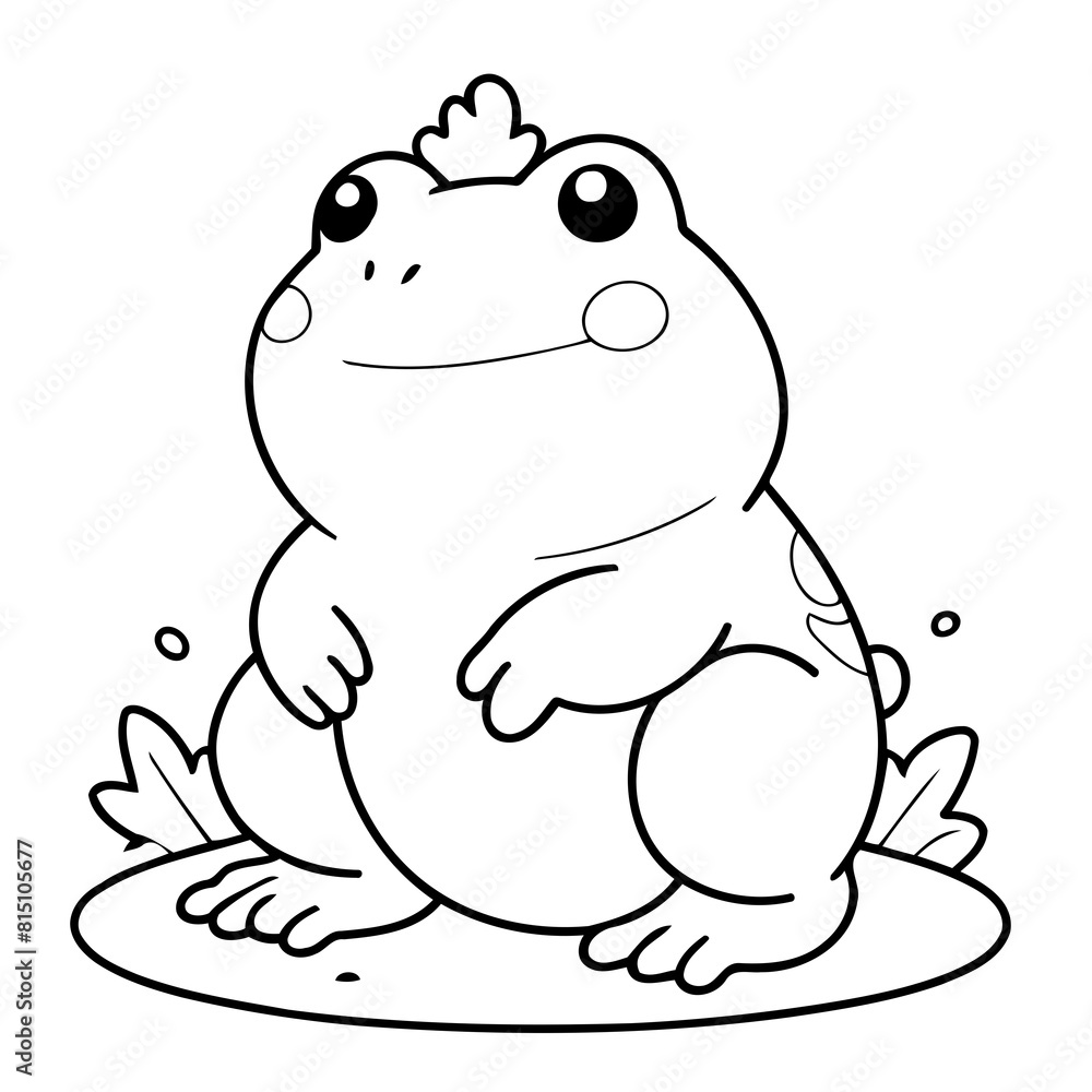 Cute vector illustration Frog for children colouring activity Cute vector illustration Frog for children colouring activity