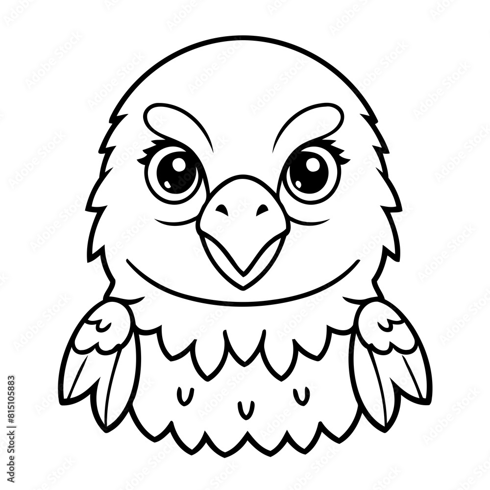 Cute vector illustration Eagle hand drawn for kids page Cute vector illustration Eagle hand drawn for kids page
