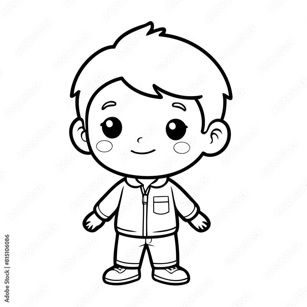 Simple vector illustration of Boy doodle for toddlers worksheet Simple vector illustration of Boy doodle for toddlers worksheet