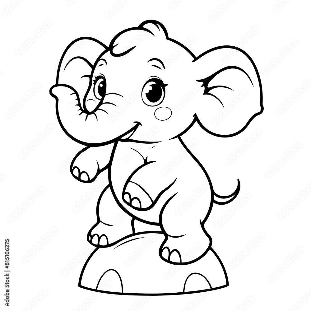 Simple vector illustration of Elephant for children colouring activity Simple vector illustration of Elephant for children colouring activity