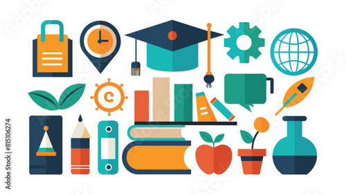 Education icons set