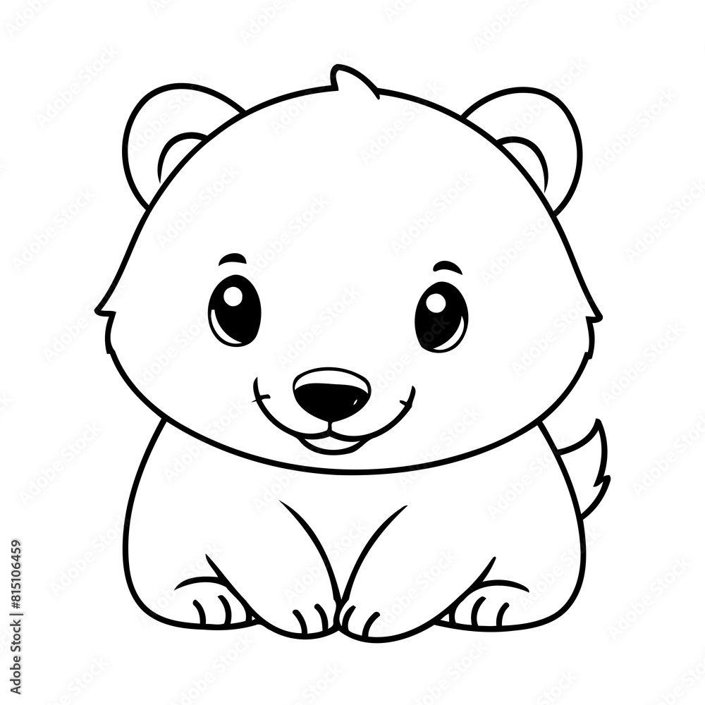 Naklejka premium Cute vector illustration Badger doodle for toddlers coloring activity