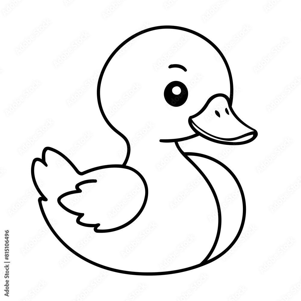 Vector illustration of a cute Duck drawing for toddlers book Vector illustration of a cute Duck drawing for toddlers book