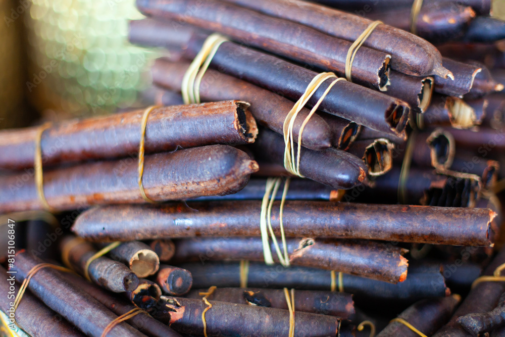 Naklejka premium Tunisian street store selling spices