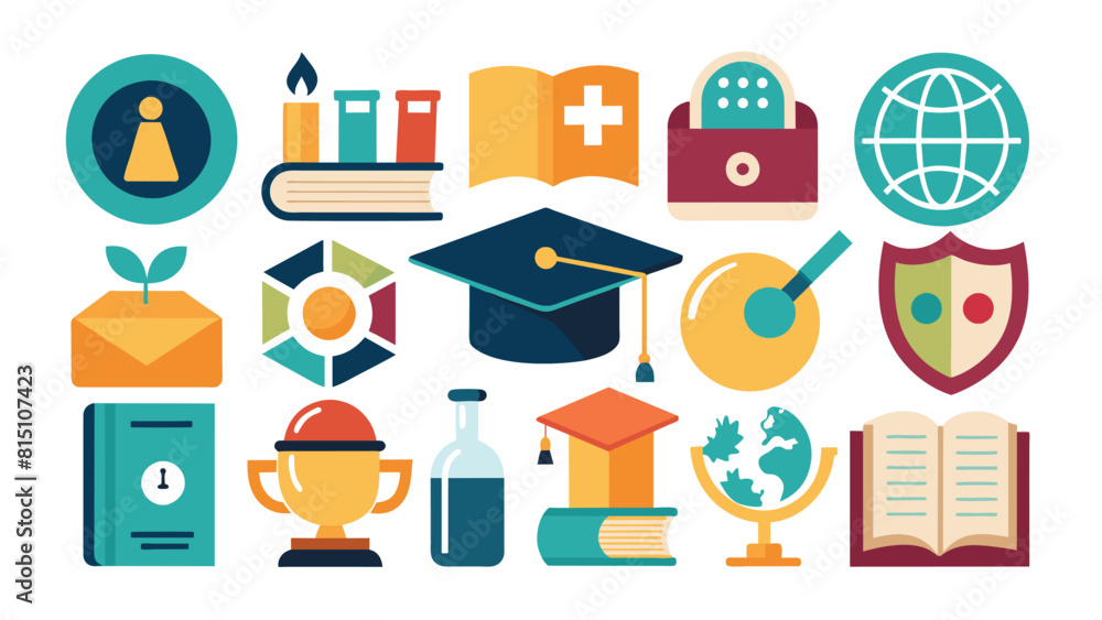 Education icons set