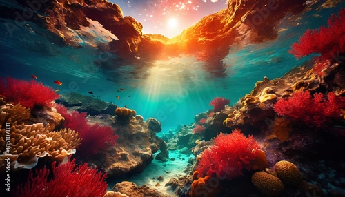 coral reef and fish photo