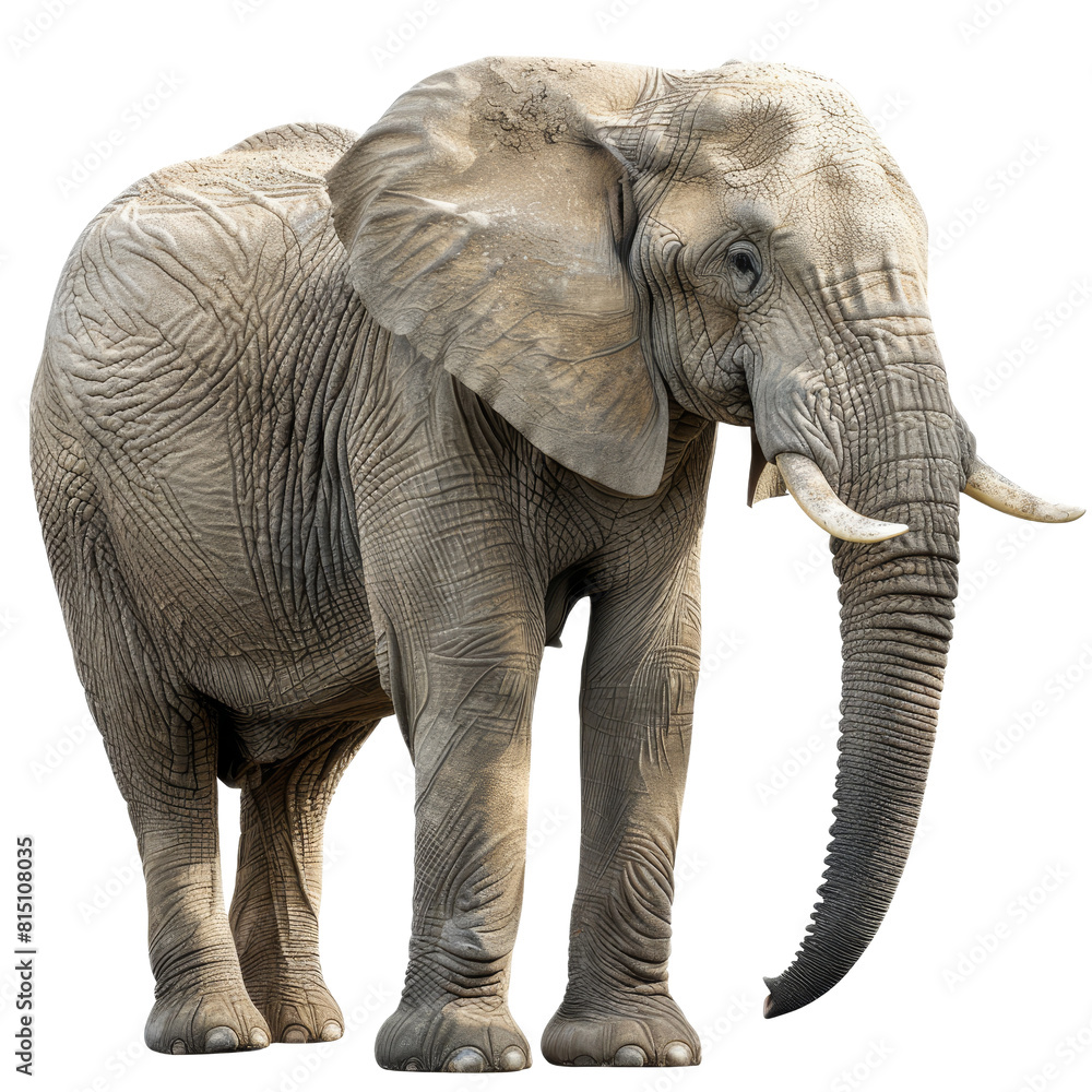 Fototapeta premium An elephant stands against a stark Png background in this simple yet striking image, a Beaver Isolated on a whitePNG Background