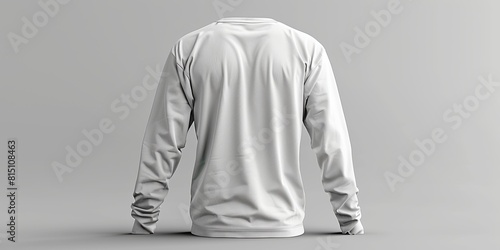 A white fitness uniform template with back view, perfect for sportswear designs. © Andrii Zastrozhnov