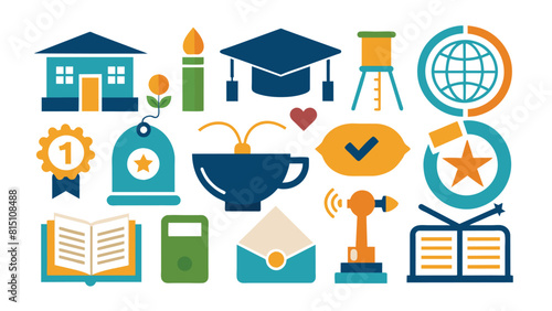 Education icons set