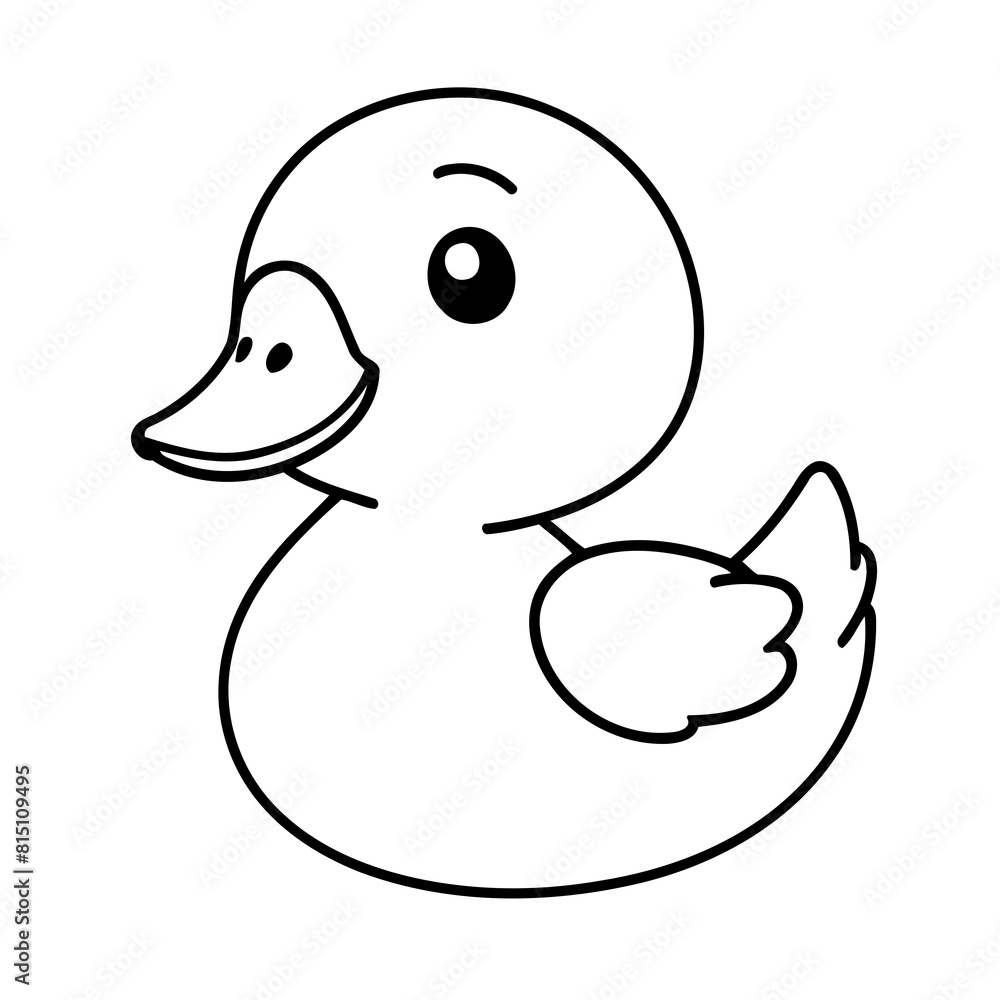 Cute vector illustration Duck drawing for kids page Cute vector illustration Duck drawing for kids page